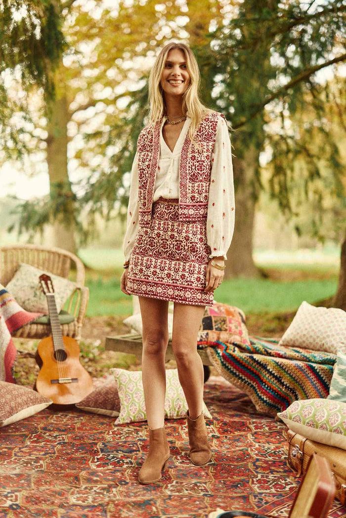 La Petite étoile Veste Sans Manches Fleur Rouge - Vilma