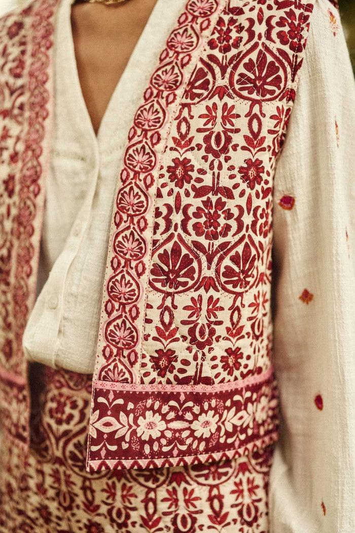 La Petite étoile Veste Sans Manches Fleur Rouge - Vilma