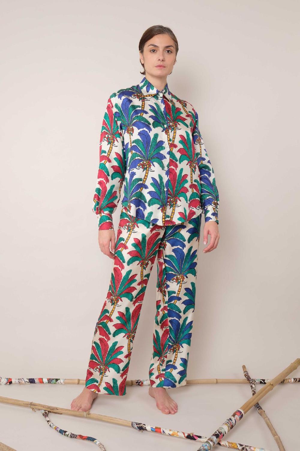 La Prestic Ouiston Chemise BROOKS – Mix Palmeraie Bleu