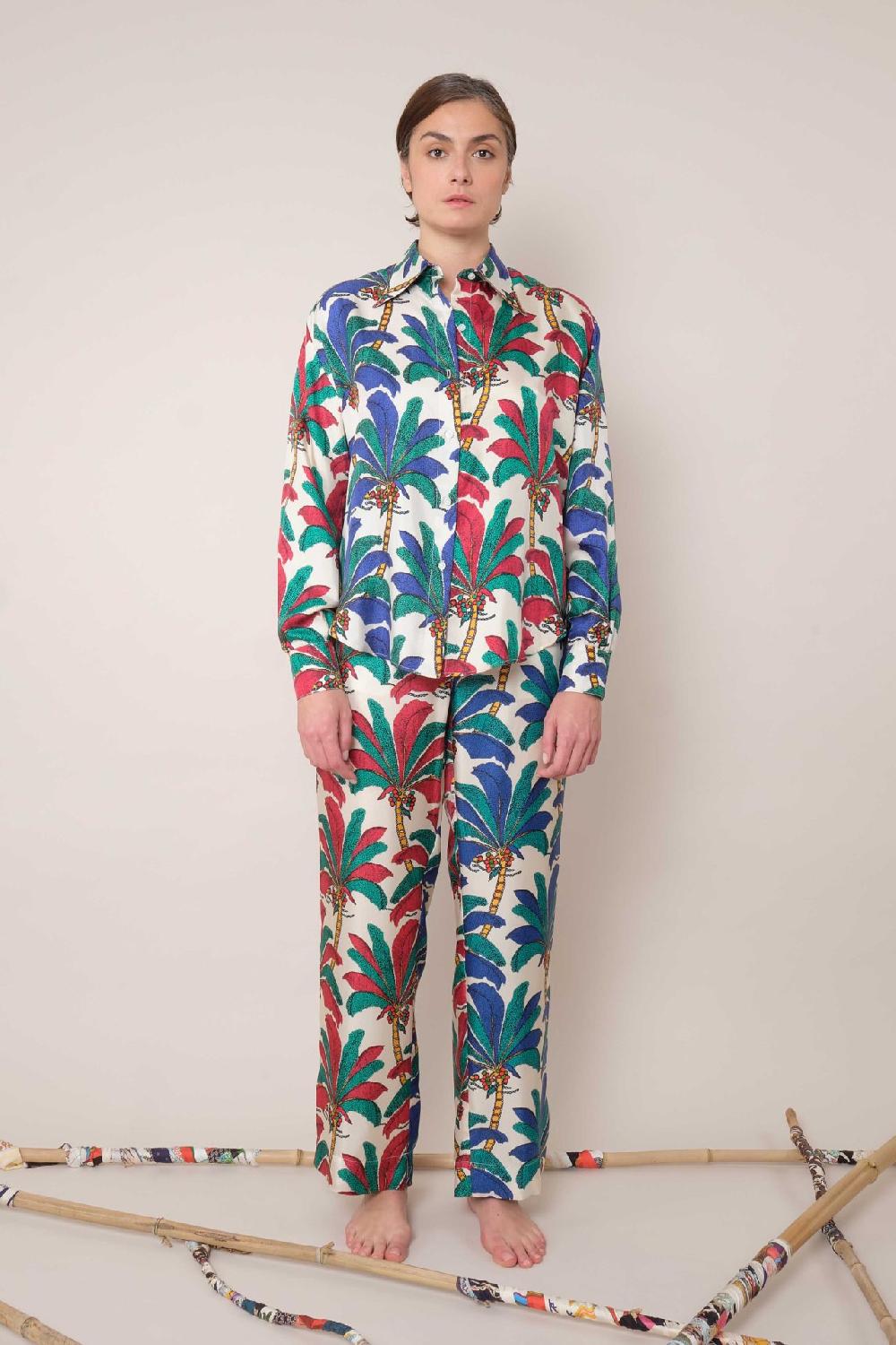 la prestic ouiston Chemise BROOKS – Mix Palmeraie bleu