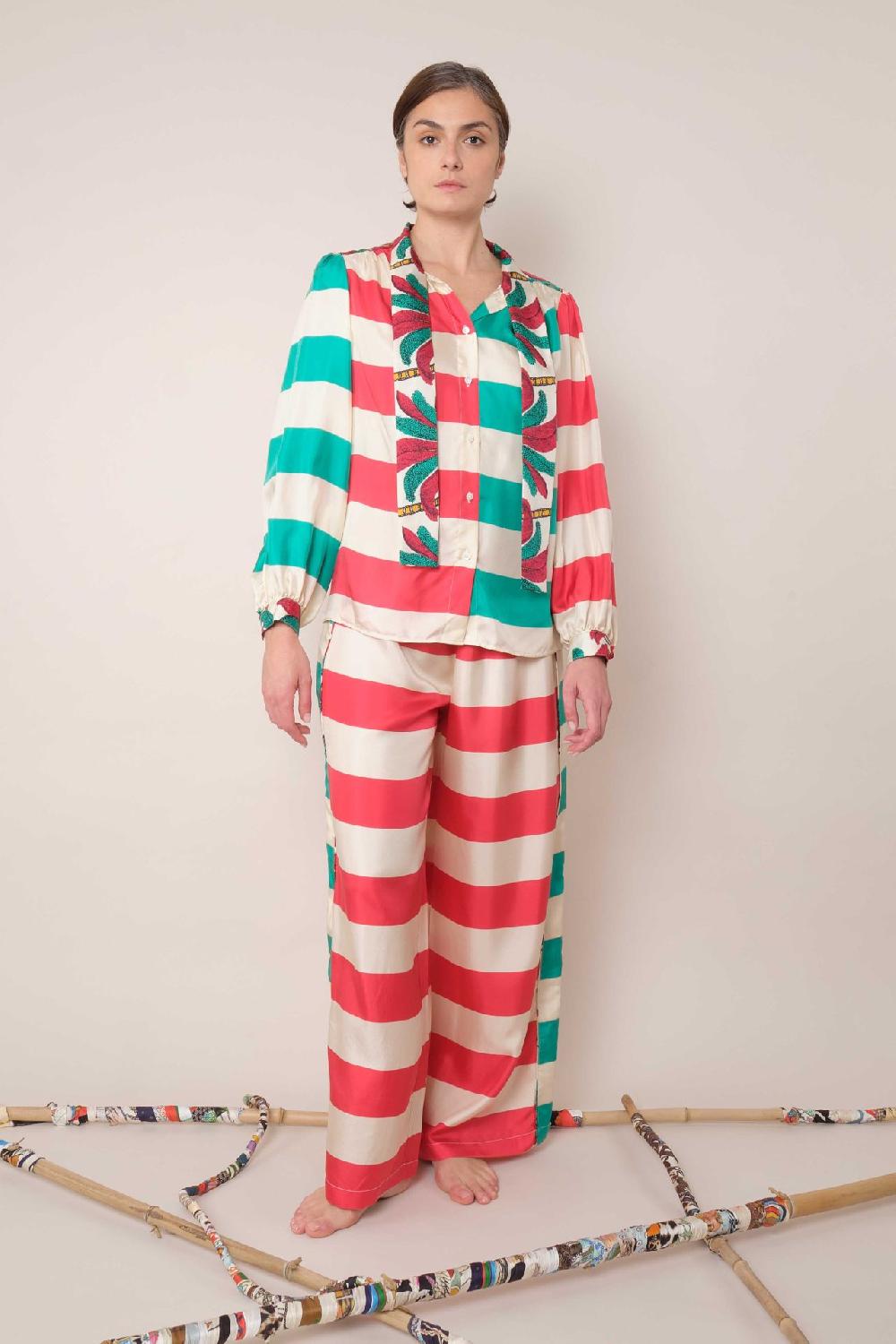 la prestic ouiston Chemise FRANCOISE – Mix Raye Polo fuchsia