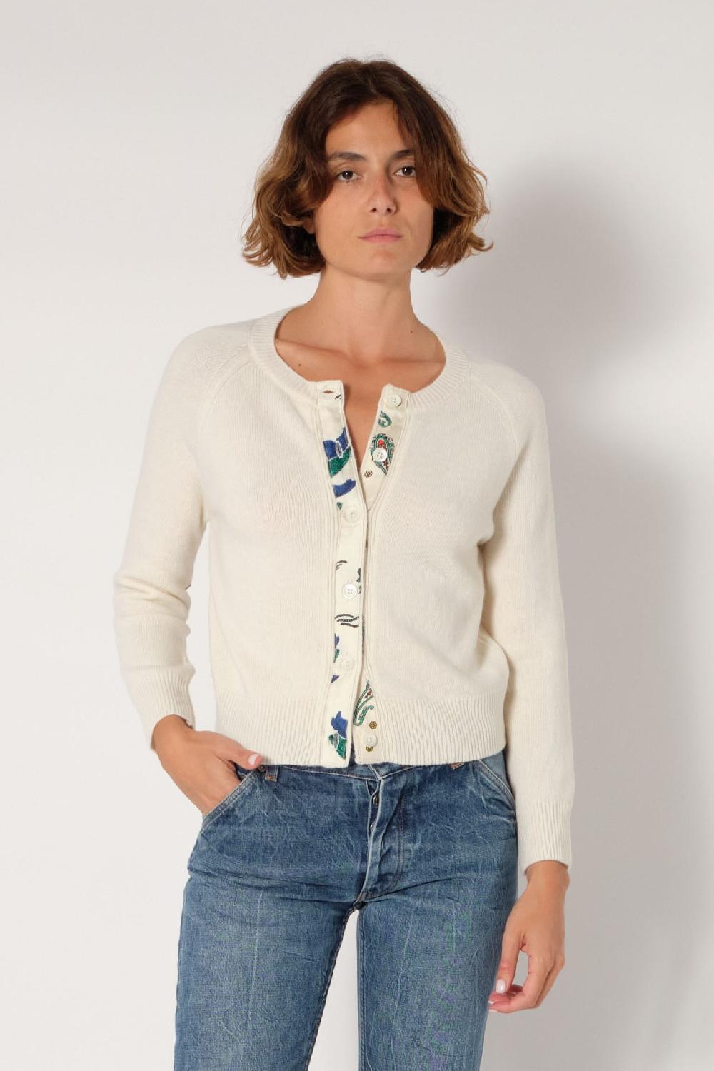 la prestic ouiston Cardigan LORIENT – Panna