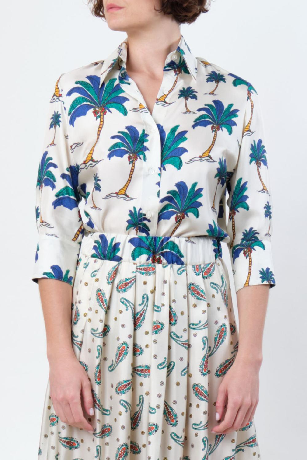 la prestic ouiston Chemise EMMANUELLE – Palmier bleu