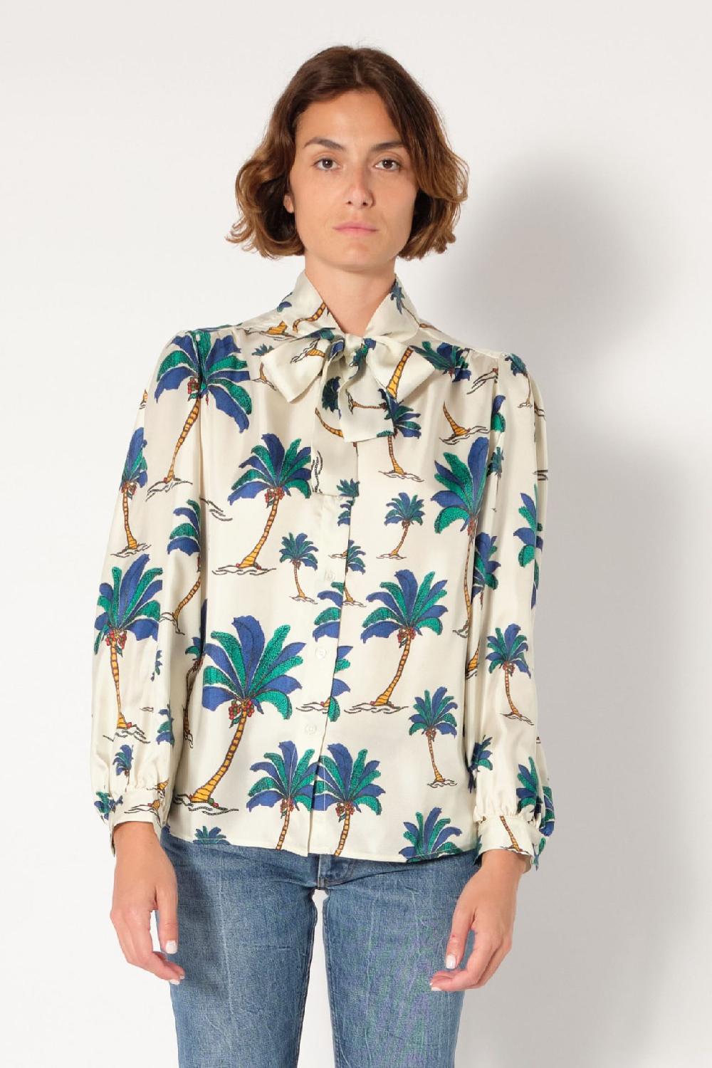 la prestic ouiston Chemise FRANCOISE – Palmiers bleu