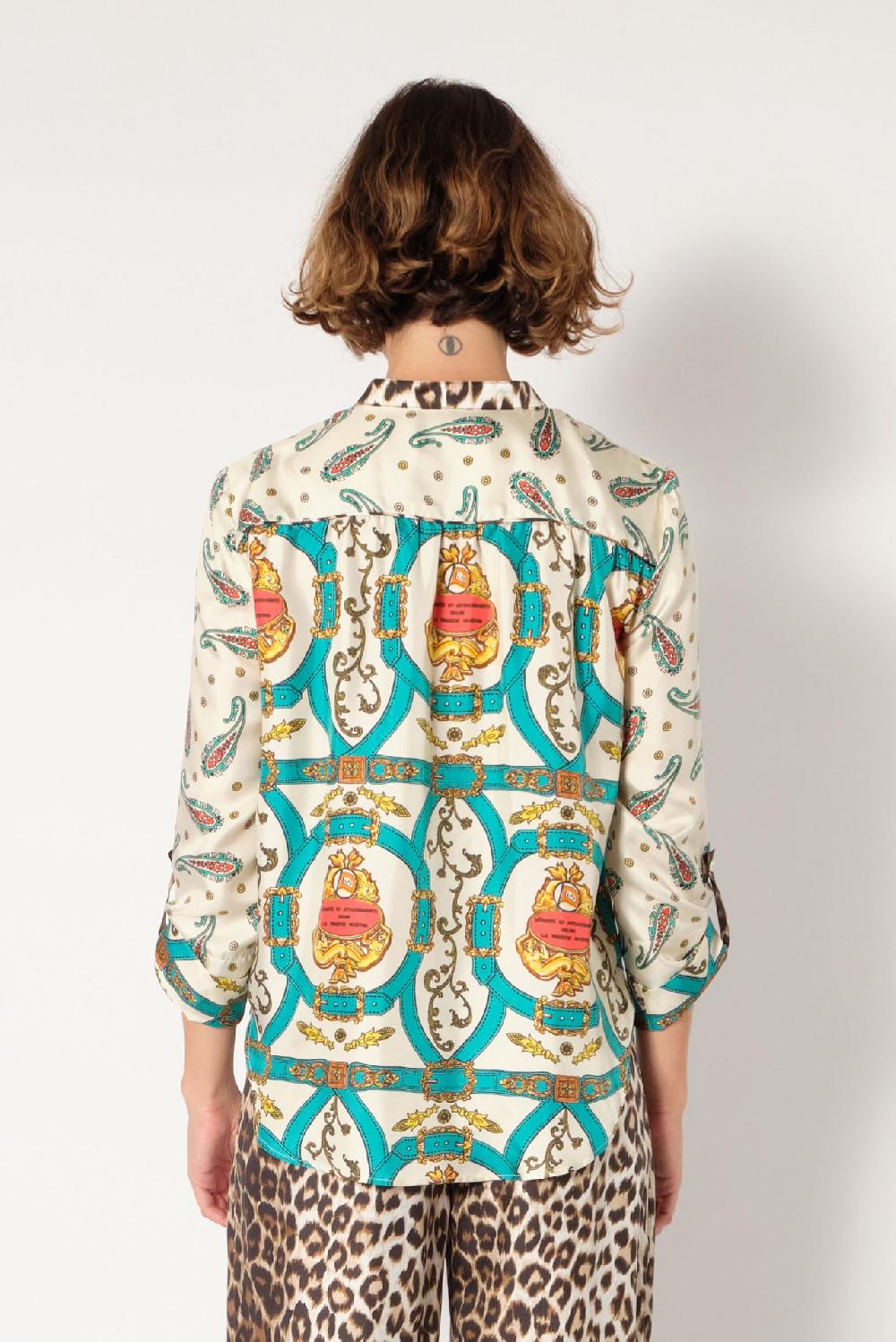 La Prestic Ouiston Chemise JEANNE – Mix Palmier Bleu
