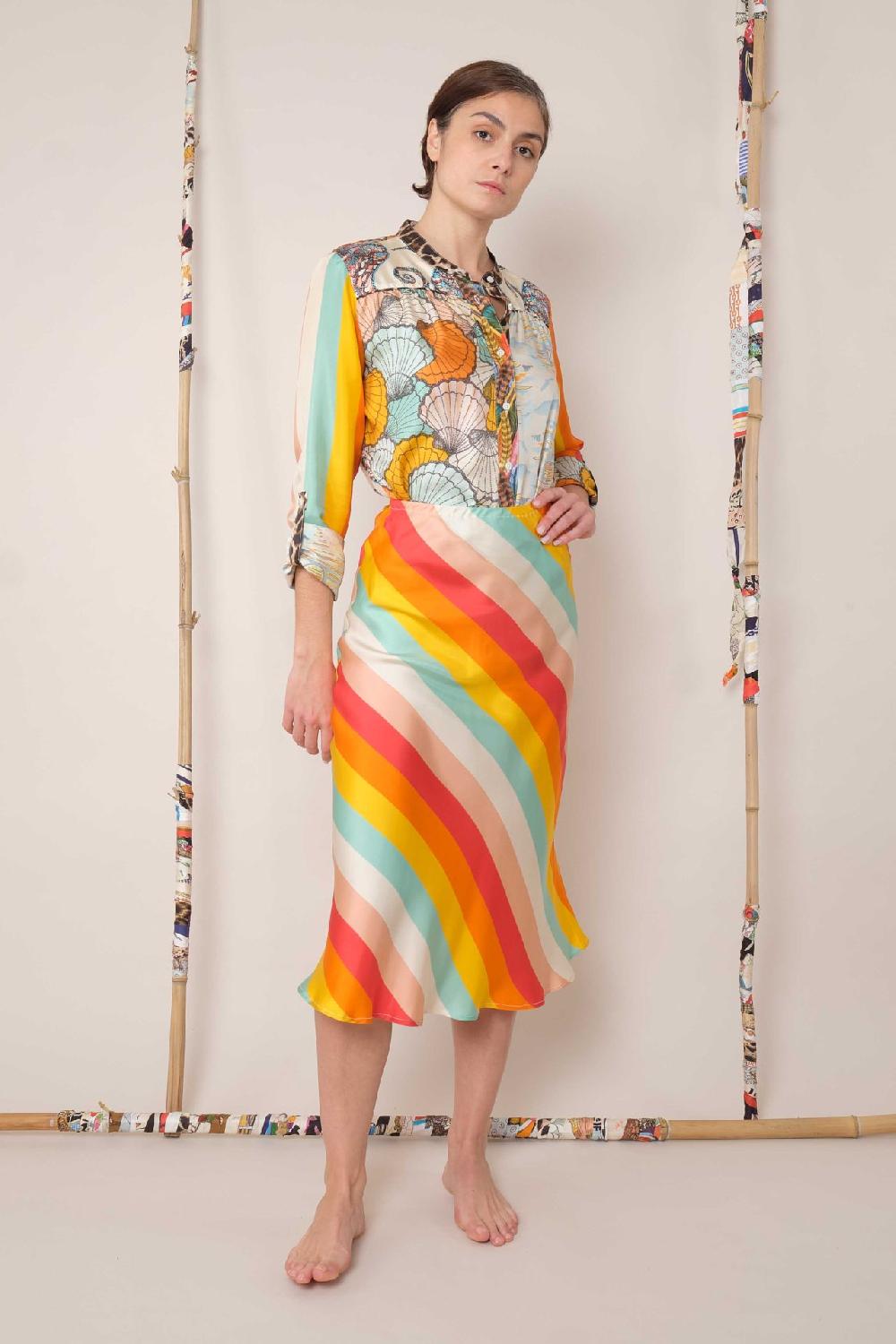 La Prestic Ouiston Jupe NOLA – Raye Multi Acidulé