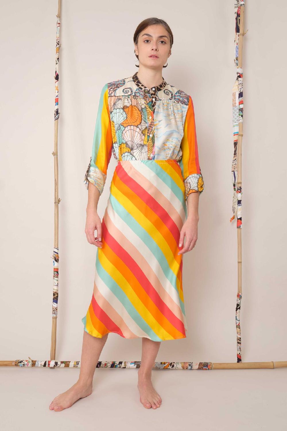 la prestic ouiston Jupe NOLA – Raye Multi Acidulé