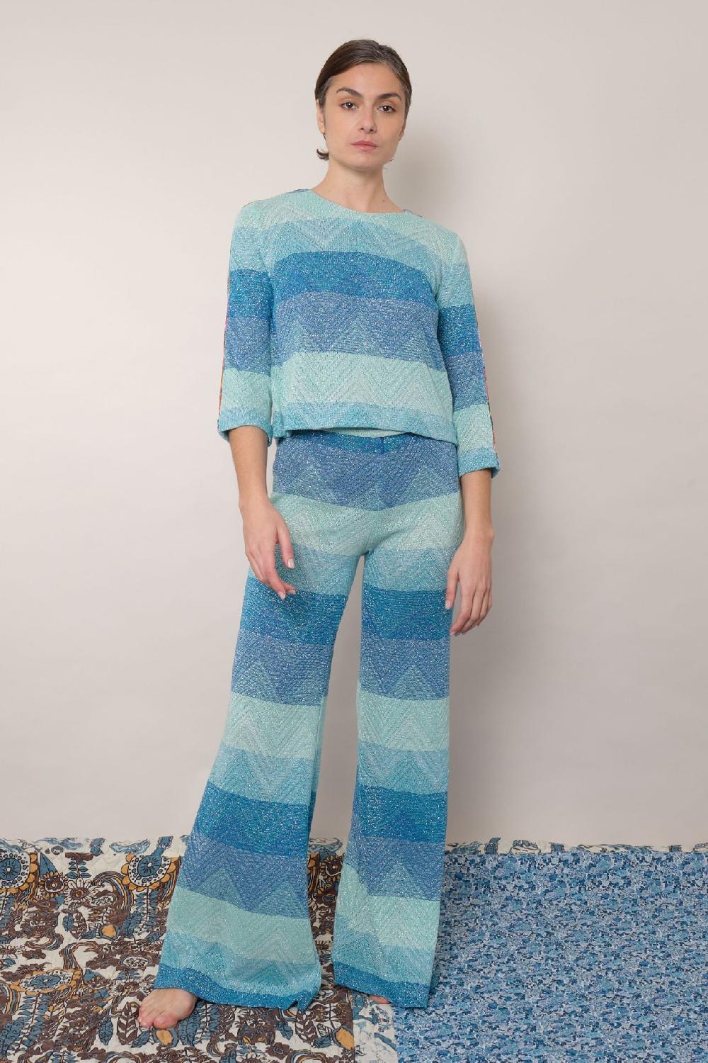 la prestic ouiston Pantalon GIUDECCA – Chevron bleu