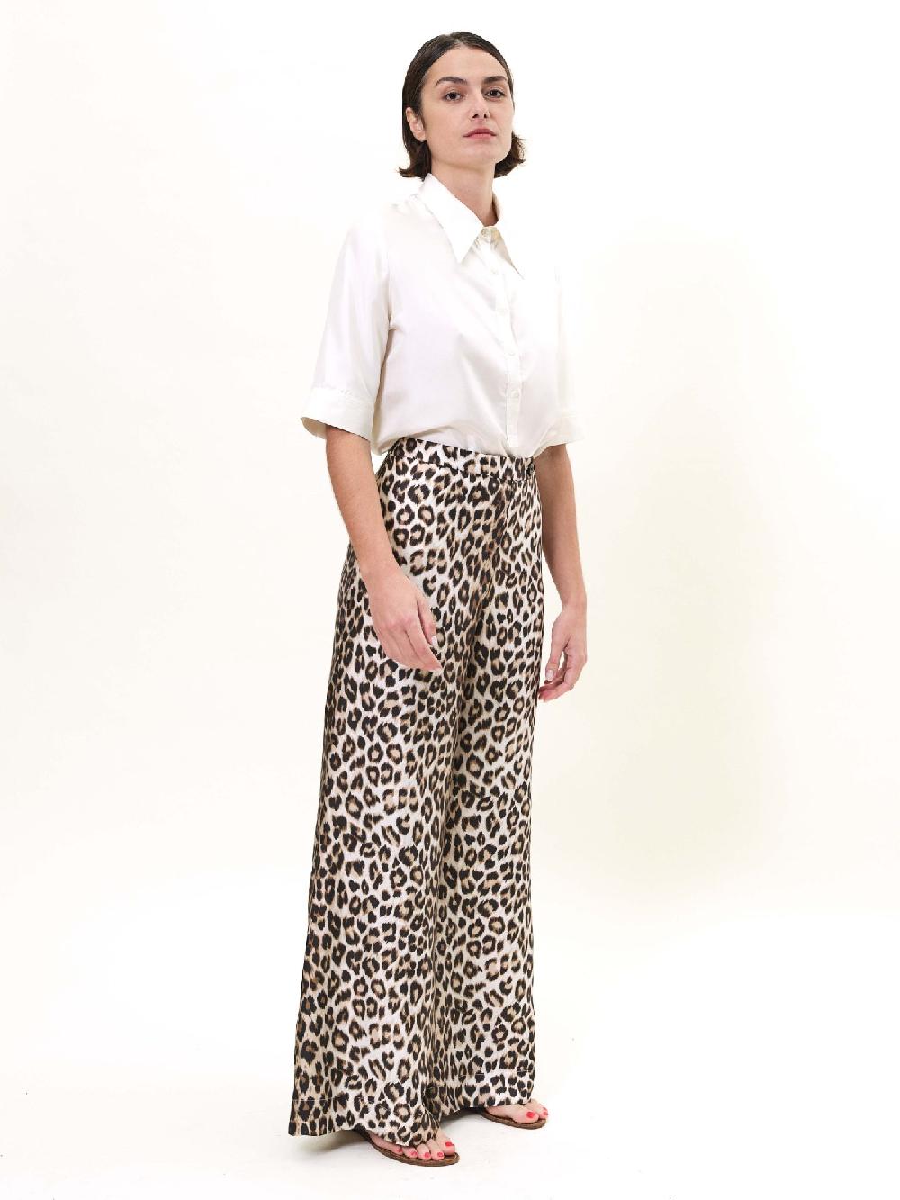 La Prestic Ouiston Pantalon GIUDECCA Soie – Panthère