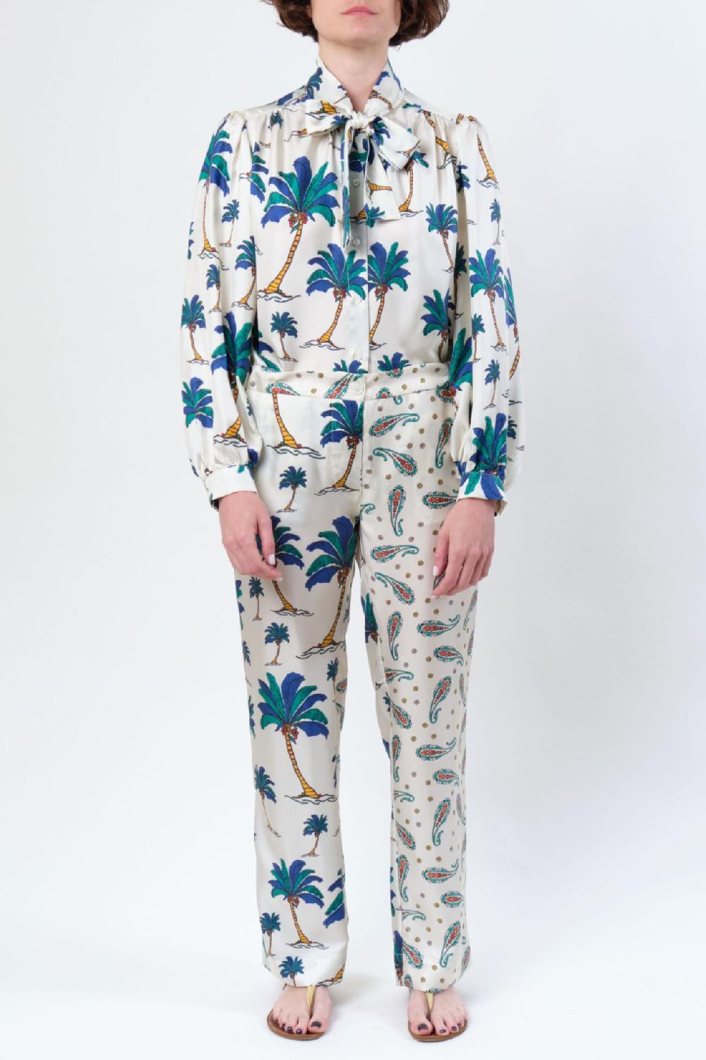 la prestic ouiston Pantalon LUCKY – Mix Palmier bleu