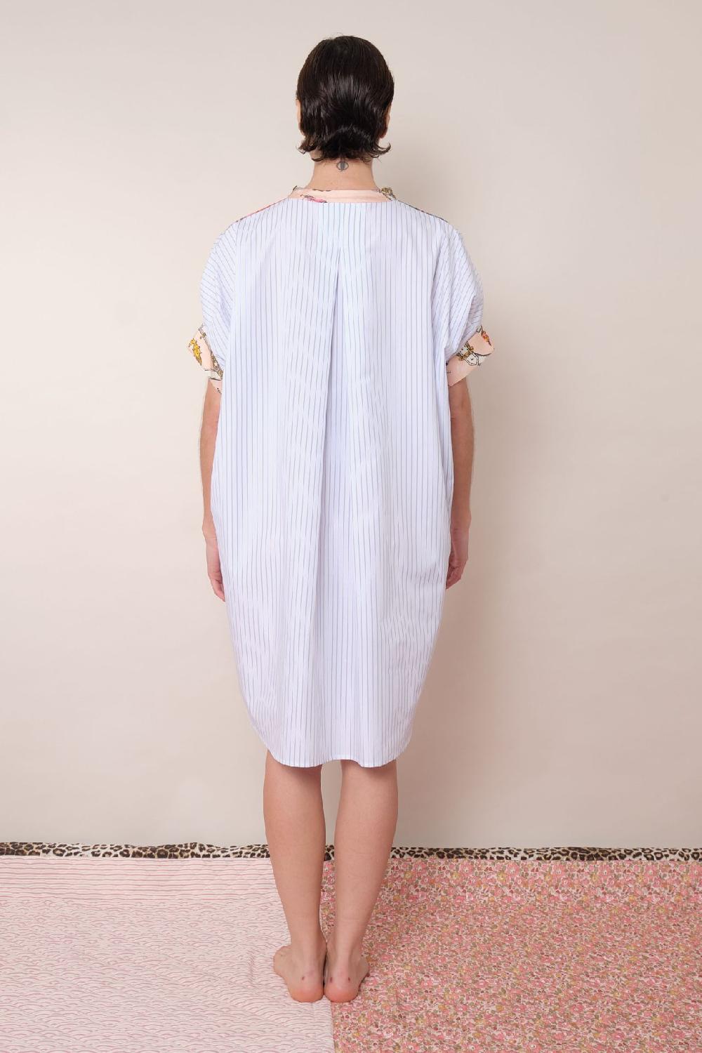 La Prestic Ouiston Robe CASABLANCA – Raye Ciel Blanc