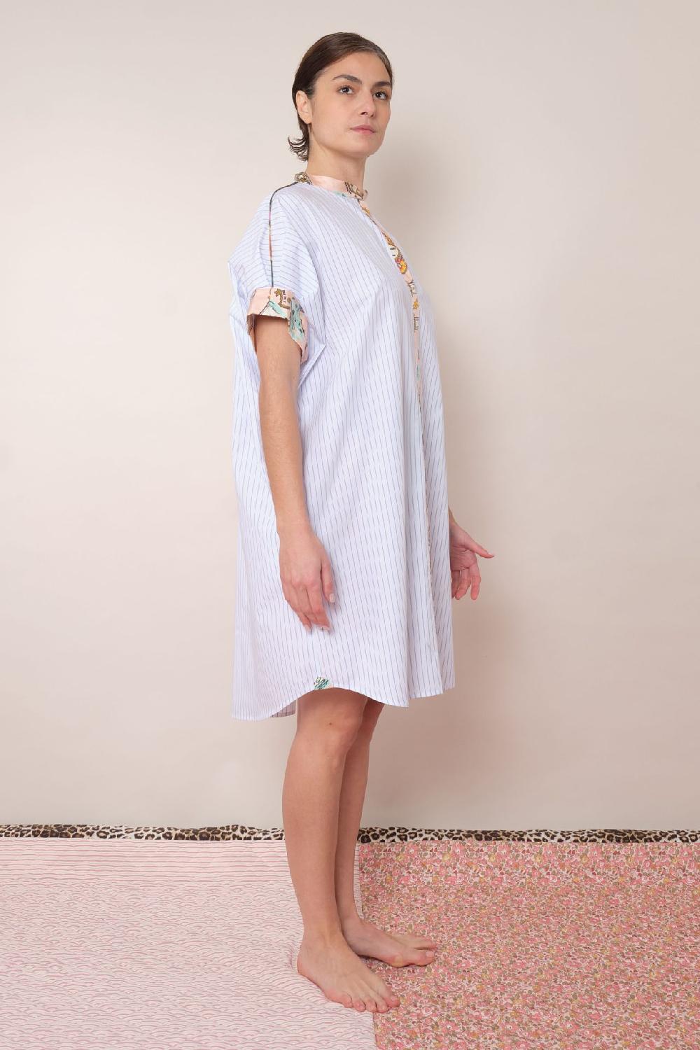 La Prestic Ouiston Robe CASABLANCA – Raye Ciel Blanc
