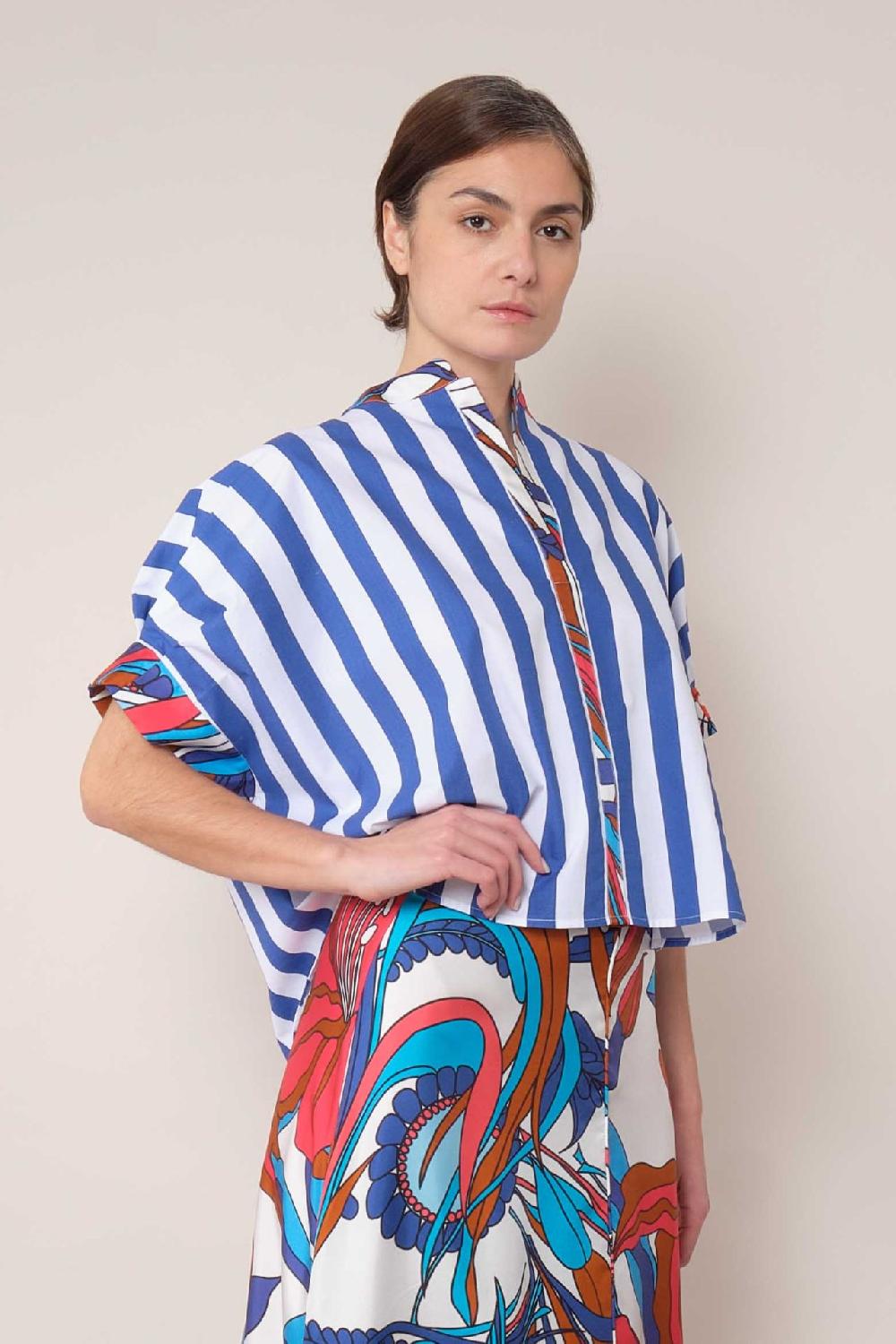 La Prestic Ouiston Top SULTANA – Mix Raye Bleu Dur