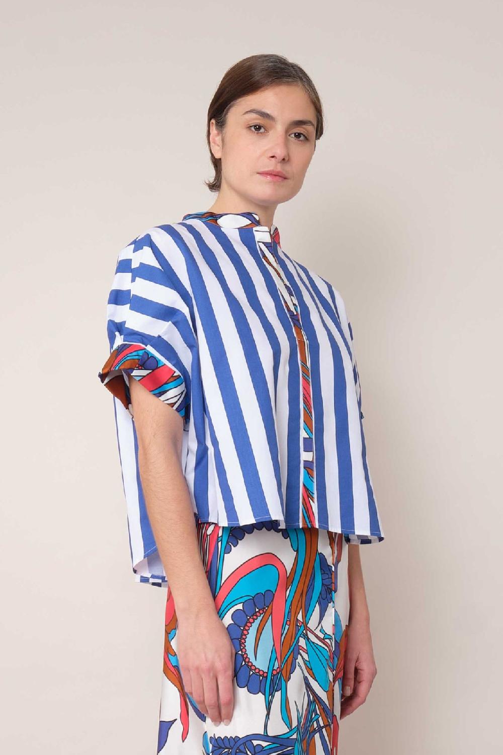 La Prestic Ouiston Top SULTANA – Mix Raye Bleu Dur