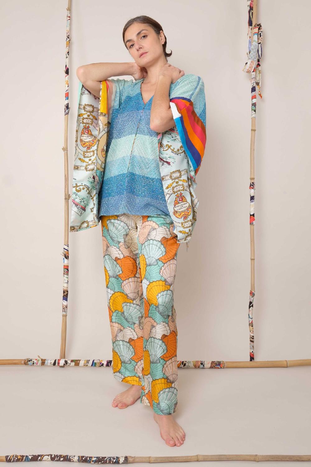 La Prestic Ouiston Top VICTOIRE – Mix Chevron Bleu