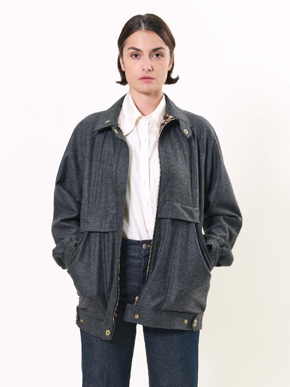La Prestic Ouiston Veste DINGUE – Flanelle Grise