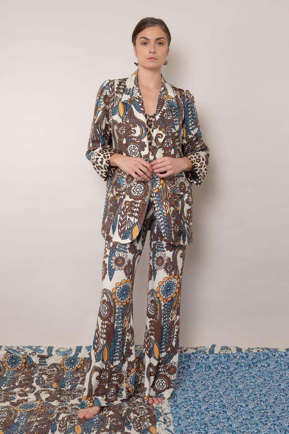 la prestic ouiston Veste ELICHOU – Fiori bleu Taupe