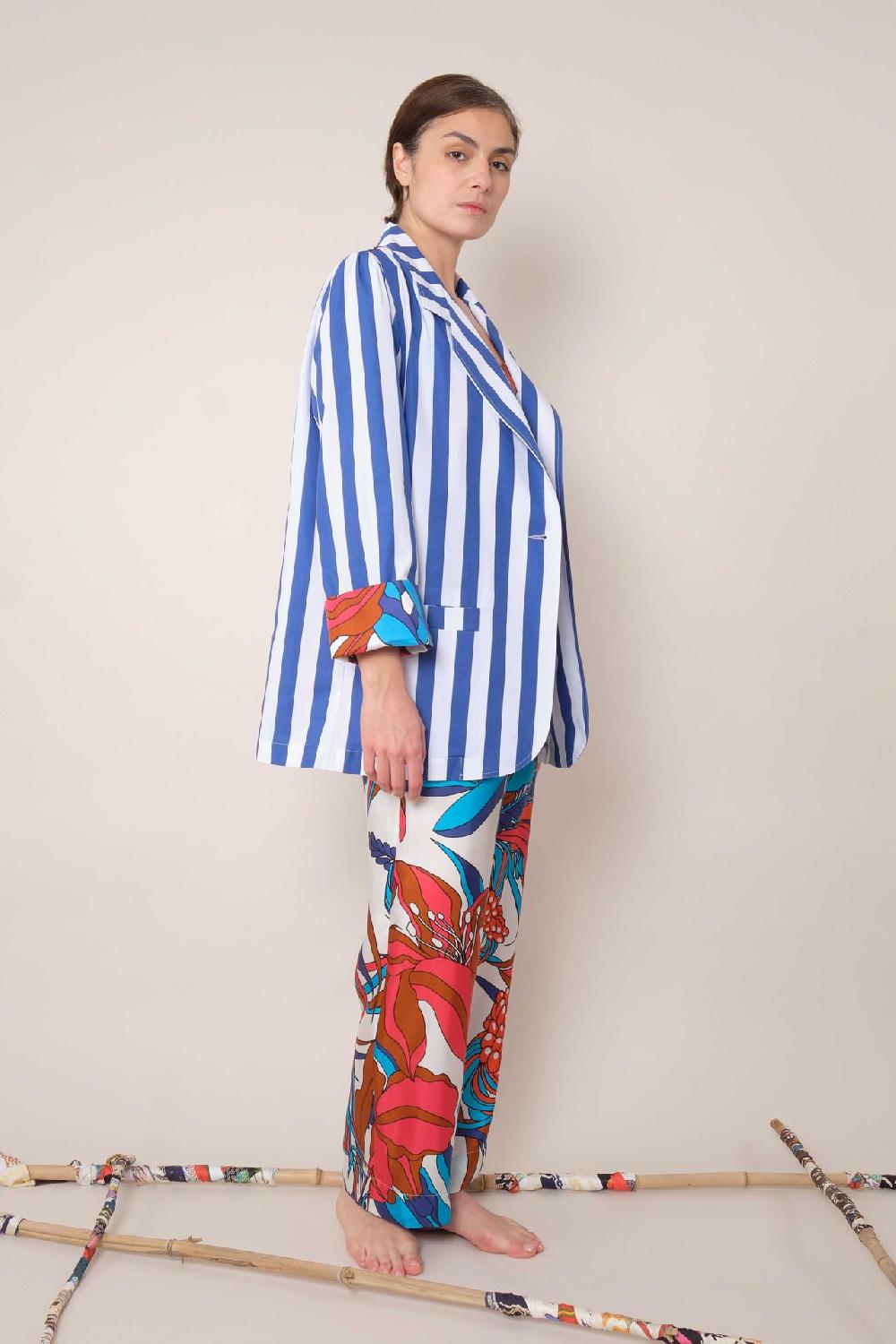 La Prestic Ouiston Veste ELICHOU – Raye Bleu Dur