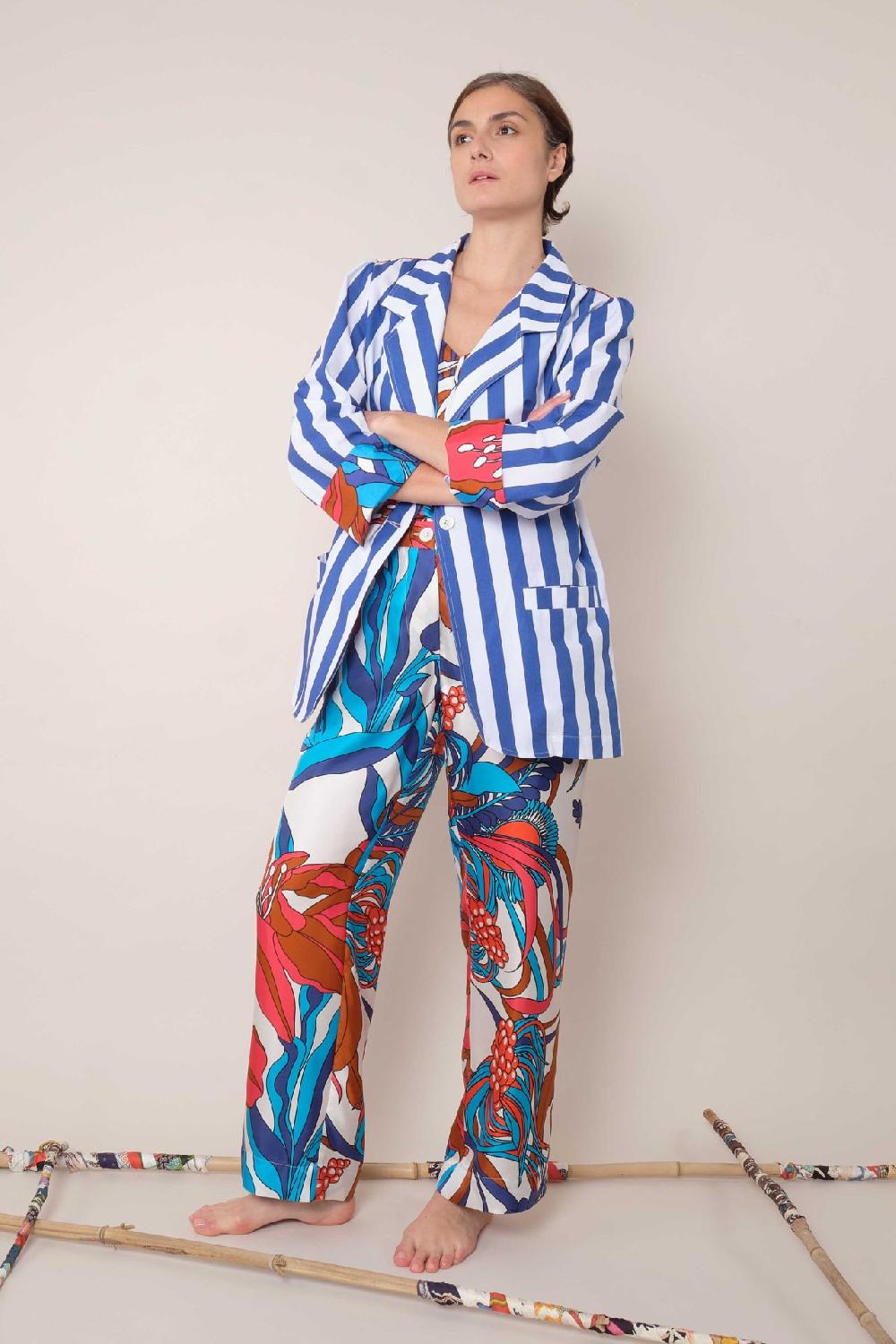 La Prestic Ouiston Veste ELICHOU – Raye Bleu Dur