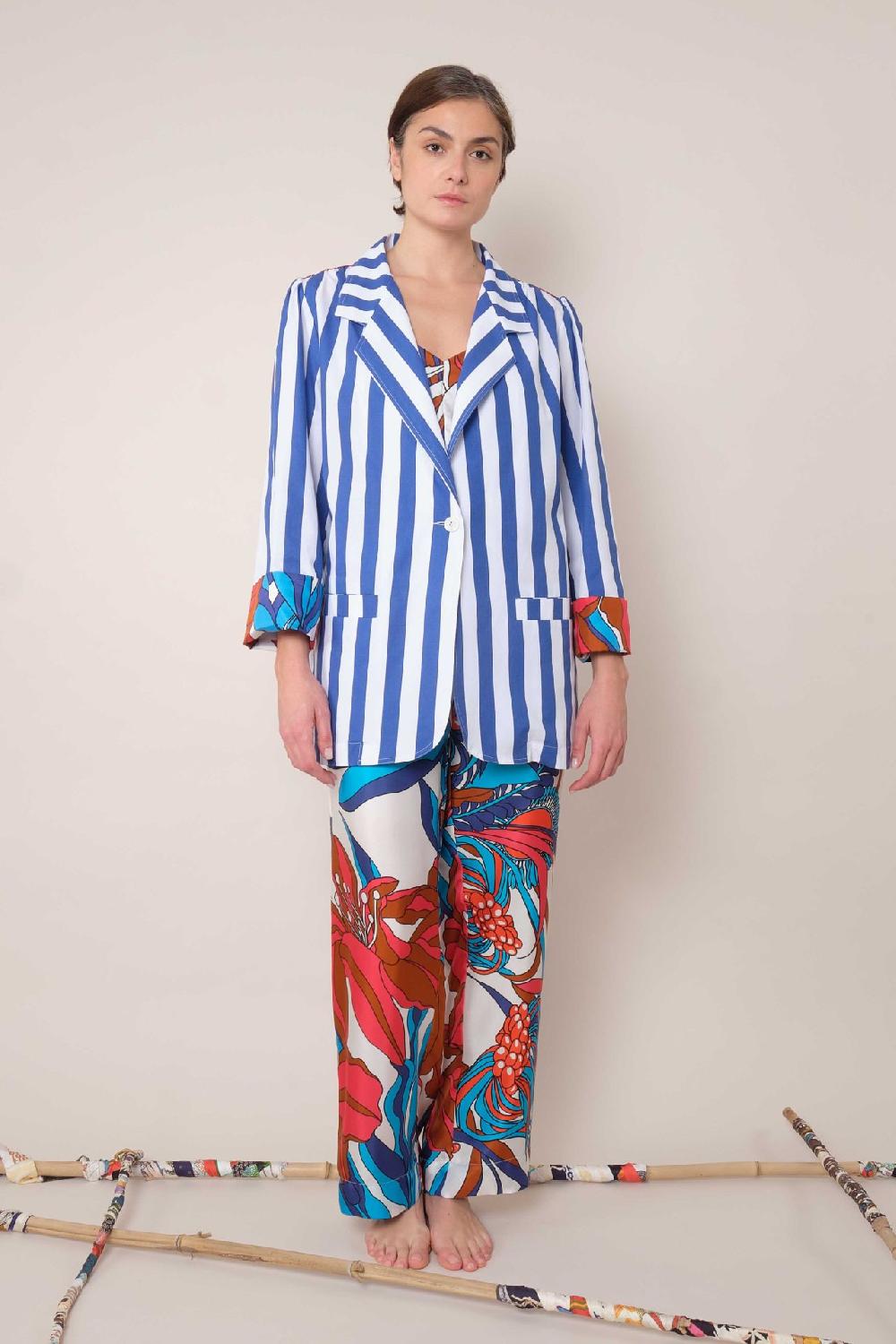 la prestic ouiston Veste ELICHOU – Raye bleu Dur