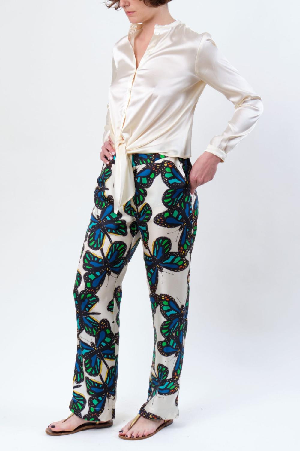 La Prestic Ouiston Pantalon LUCKY – Big Papillon Bleu