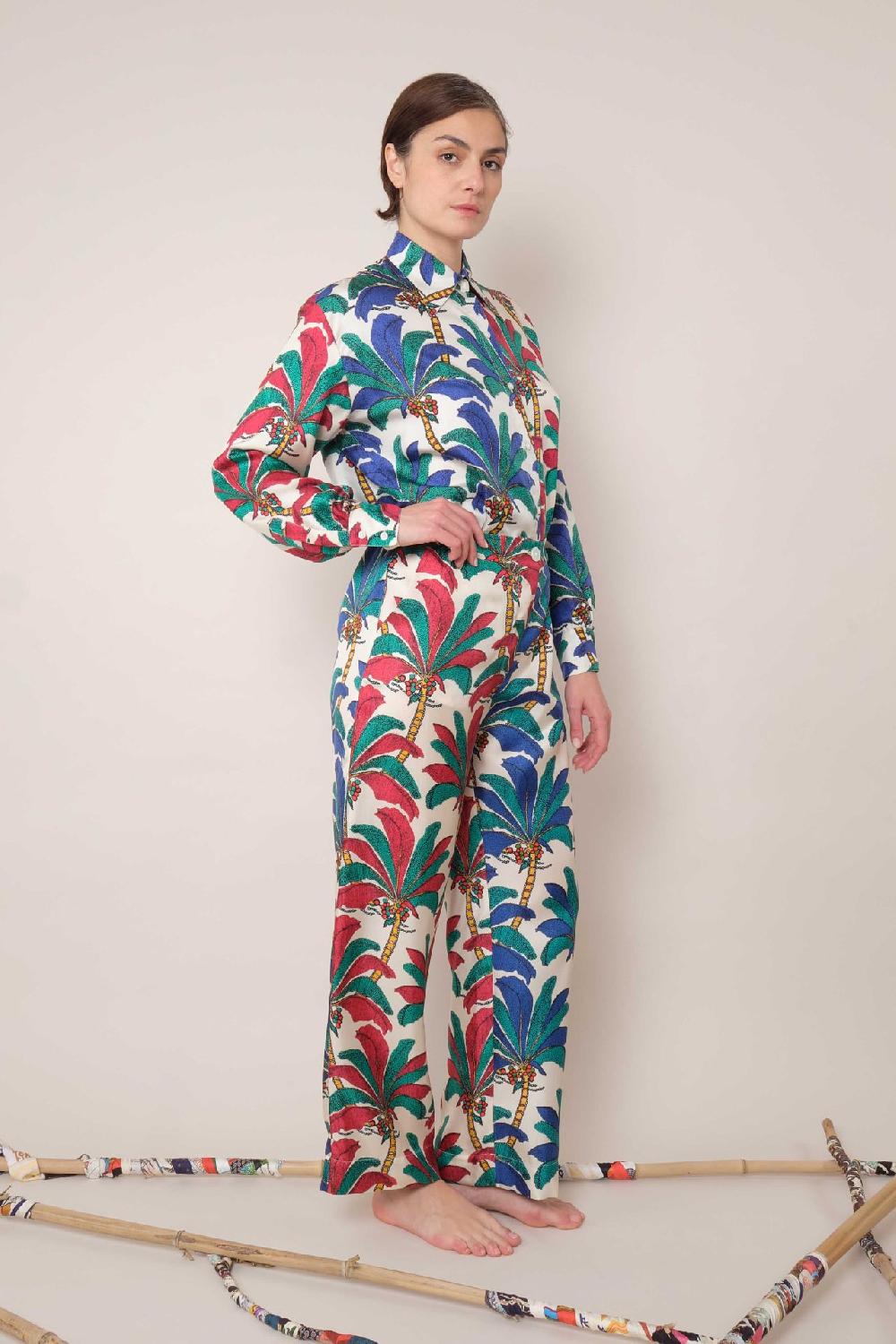 La Prestic Ouiston Pantalon LUCKY – Mix Palmeraie Fuchsia