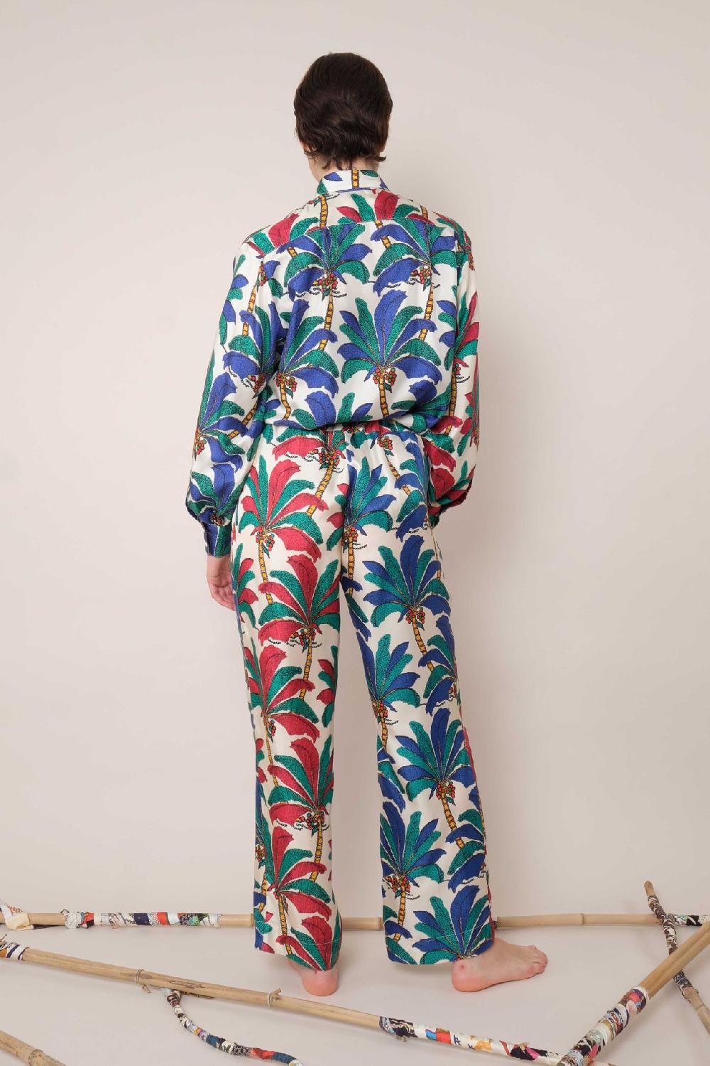 La Prestic Ouiston Pantalon LUCKY – Mix Palmeraie Fuchsia