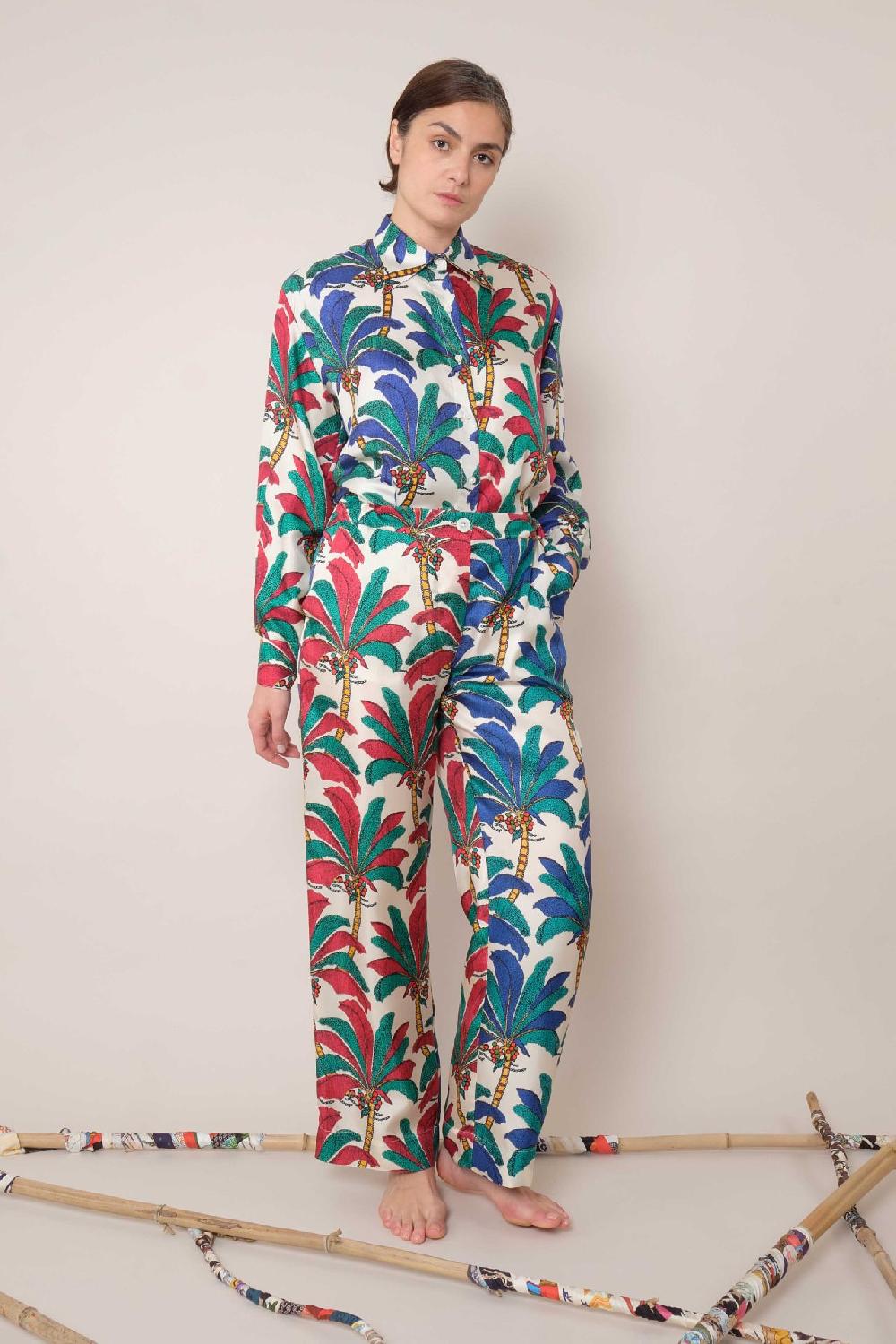 la prestic ouiston Pantalon LUCKY – Mix Palmeraie fuchsia