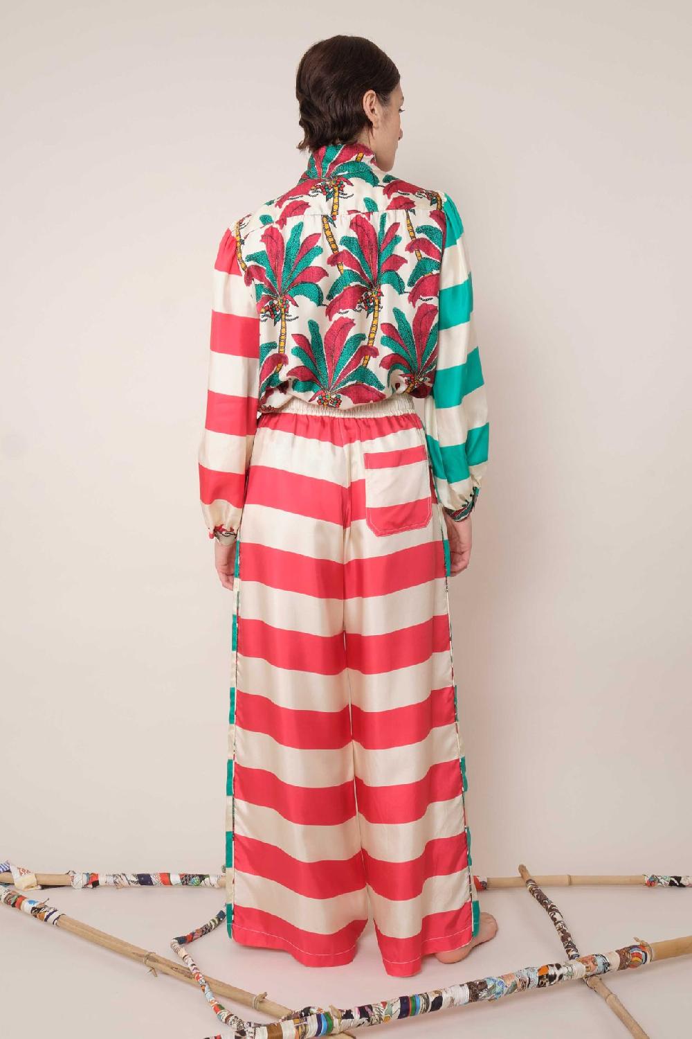 La Prestic Ouiston Pantalon RING – Mix Raye Polo Fuchsia