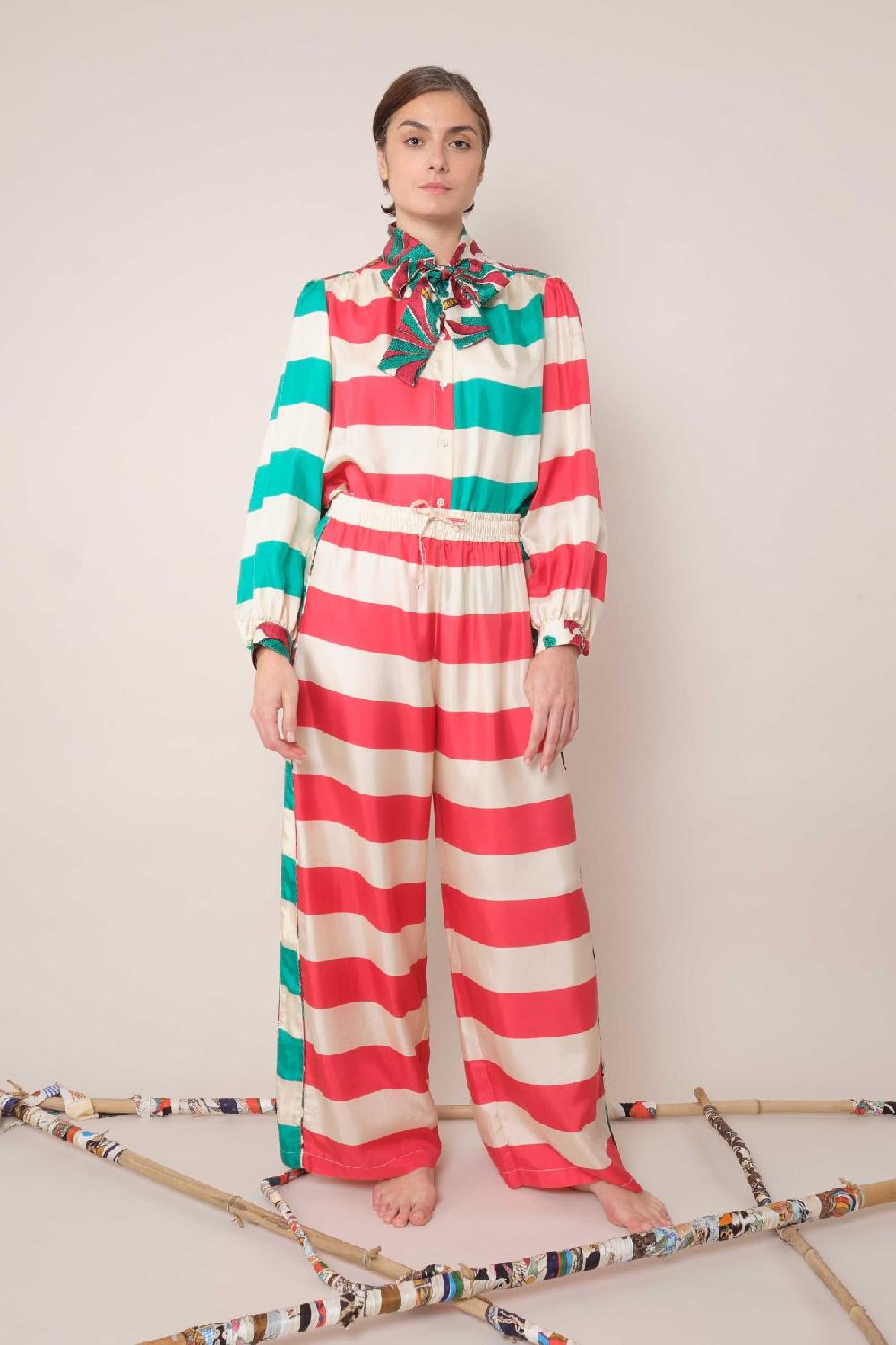 la prestic ouiston Pantalon RING – Mix Raye Polo fuchsia