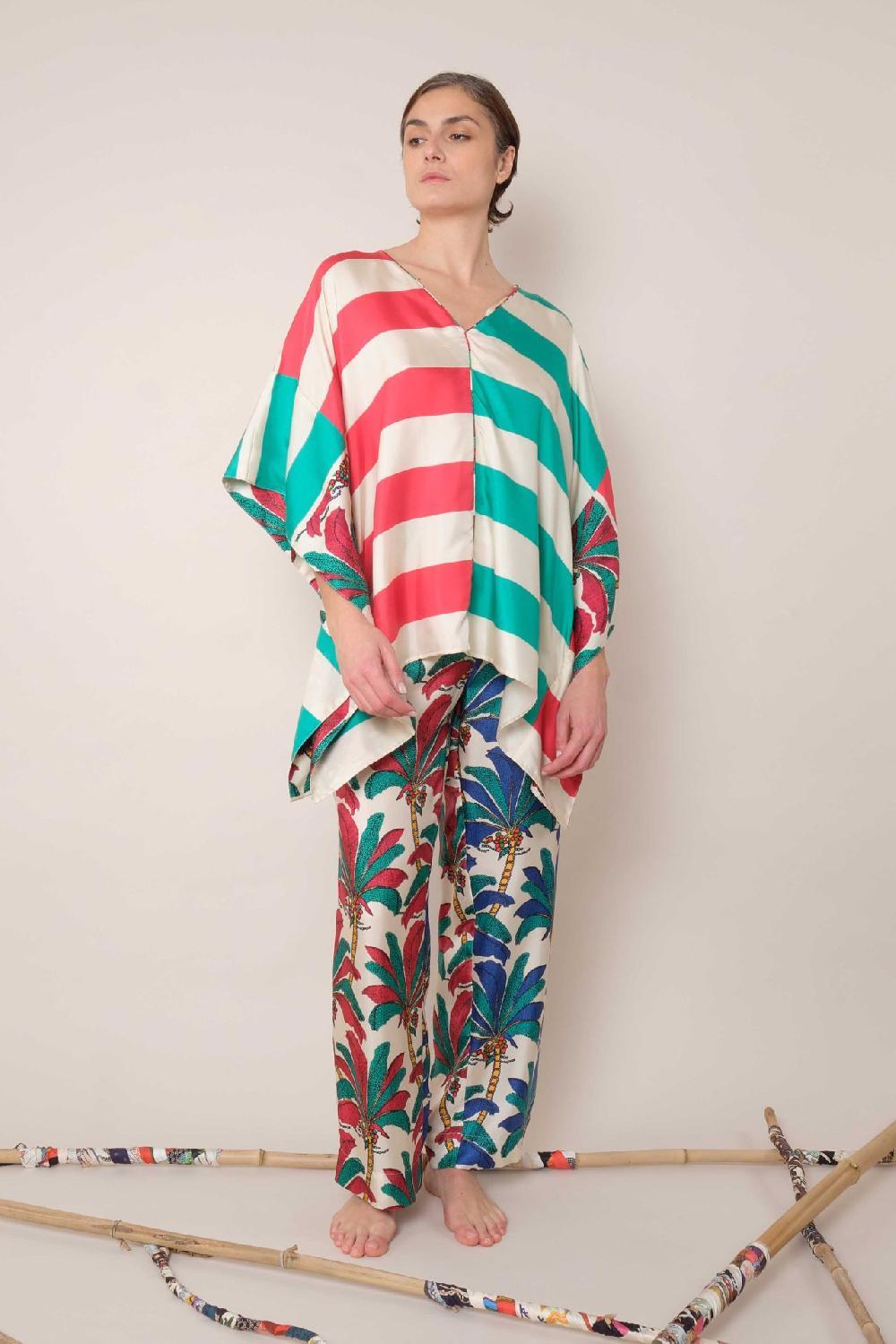 la prestic ouiston Top VICTOIRE – Mix Raye Polo fuchsia