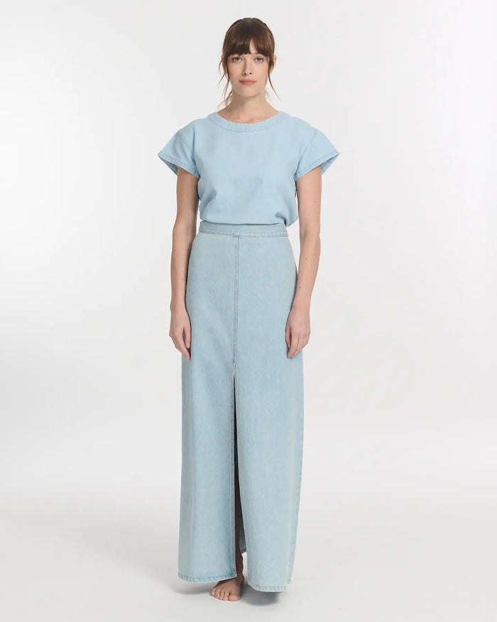 lab dip Jupe en jeans trapeze DENIM TENCEL JODIE