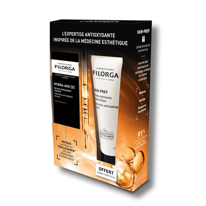 laboratoires filorga paris COFFRET HYDRA-AOX [5] + SKIN-PREP CRÈME EXFOLIANTE