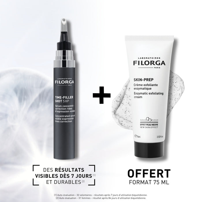 Laboratoires Filorga Paris COFFRET TIME-FILLER SHOT 5XP + SKIN-PREP CRÈME EXFOLIANTE