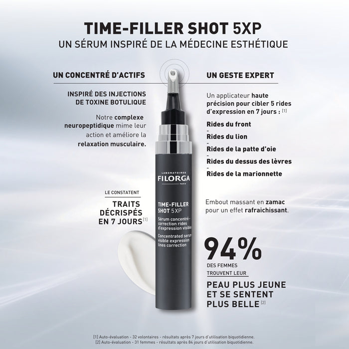 Laboratoires Filorga Paris COFFRET TIME-FILLER SHOT 5XP + SKIN-PREP CRÈME EXFOLIANTE