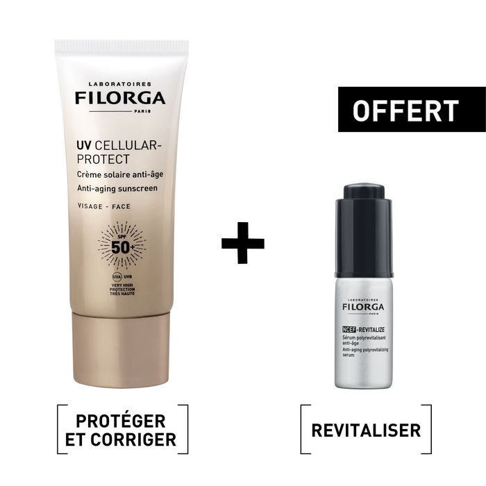 Laboratoires Filorga Paris COFFRET UV CELLULAR-PROTECT VISAGE + NCEF REVITALIZE SÉRUM