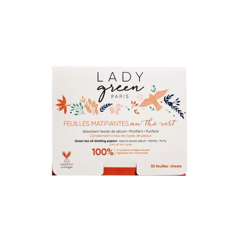 lady green Feuilles matifiantes au thé vert