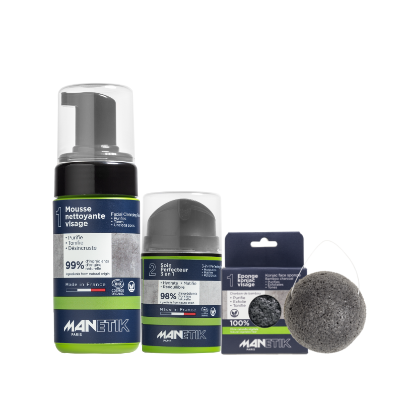 lady green Pack découverte Manetik (1 mousse + 1 soin + 1 éponge konjac)