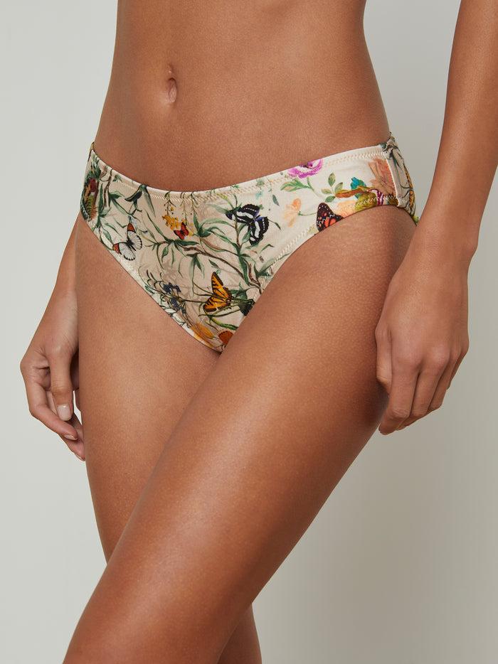 L'agence Bas De Maillot De Bain Nicole Vintage White Multi Charonda Butterfly