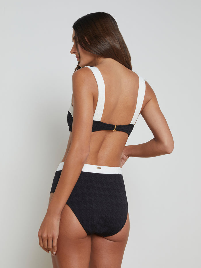 L'agence Bas De Maillot De Bain Taille Haute Vanessa Black/White