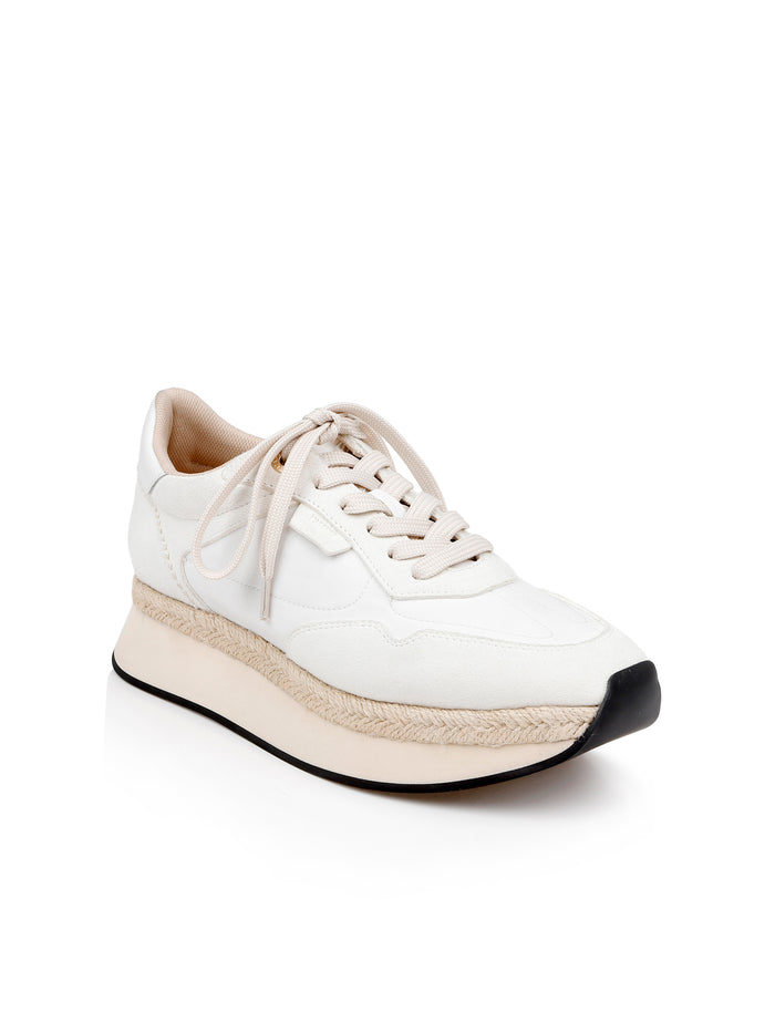 l'agence Baskets à semelle compensée Ivone Vintage White Suede