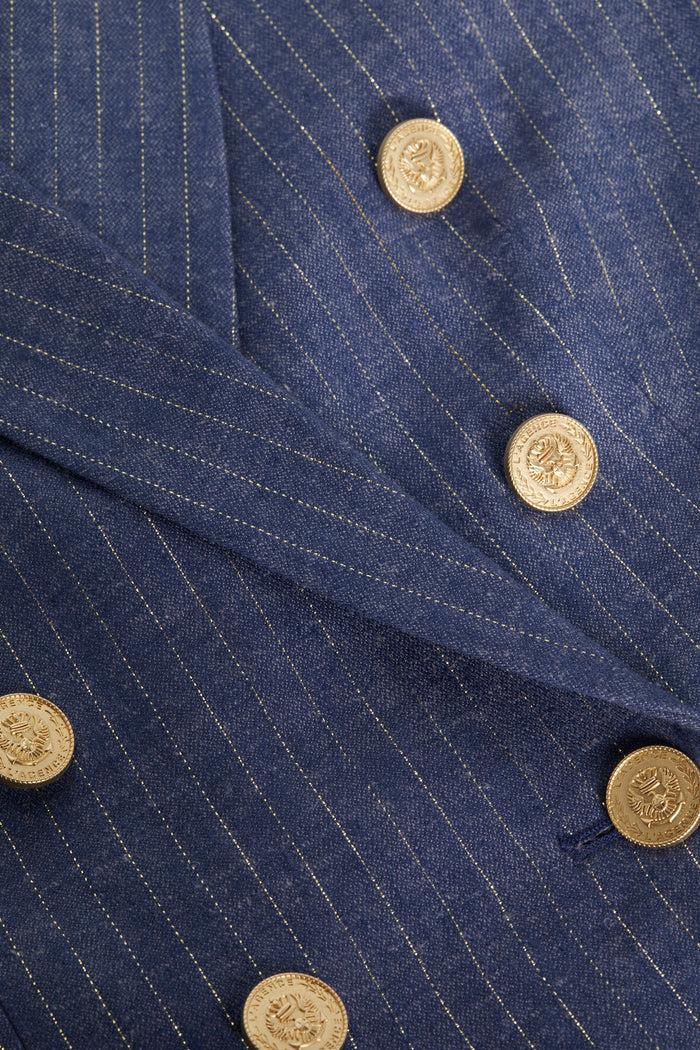 l'agence Blazer à fines rayures Kenzie Wild Wind/Gold Pinstripe