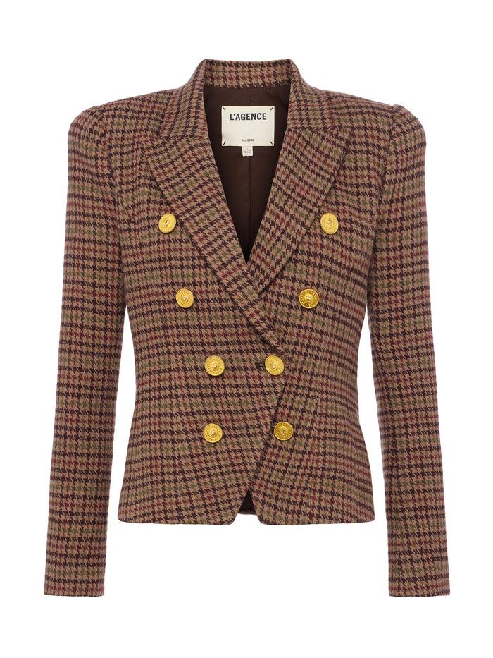 L'agence Blazer Bethany Dark Brown Multi Houndstooth