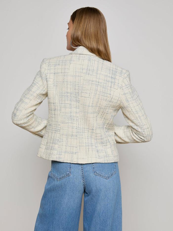 L'agence Blazer Brooke à Porter Ouvert Vintage White/Blue Check