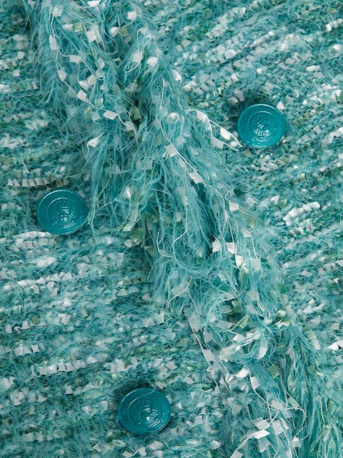 L'agence Blazer Cardigan à Franges Azure Jade Multi