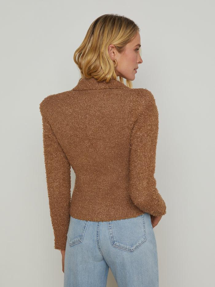 L'agence Blazer En Maille Bethany Dark Cappuccino/Gold