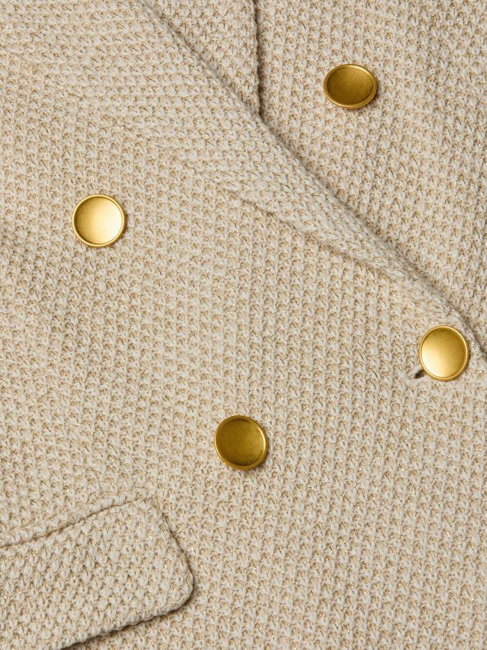 L'agence Blazer En Tricot Oversize Riva White/Ivory/Gold