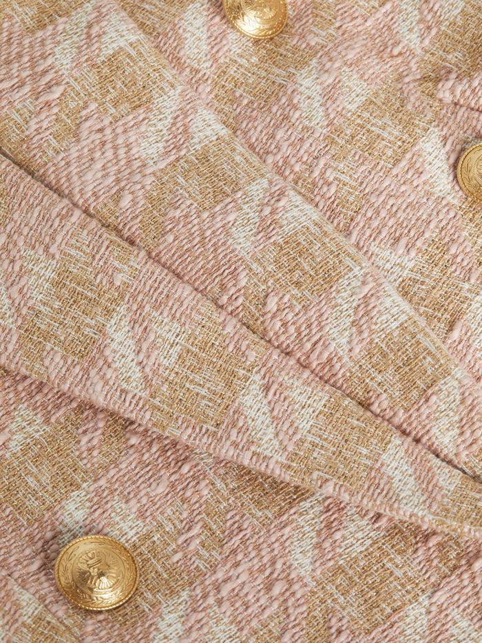 L'agence Blazer En Tweed Lila Ecru/Pink/Gold Houndstooth
