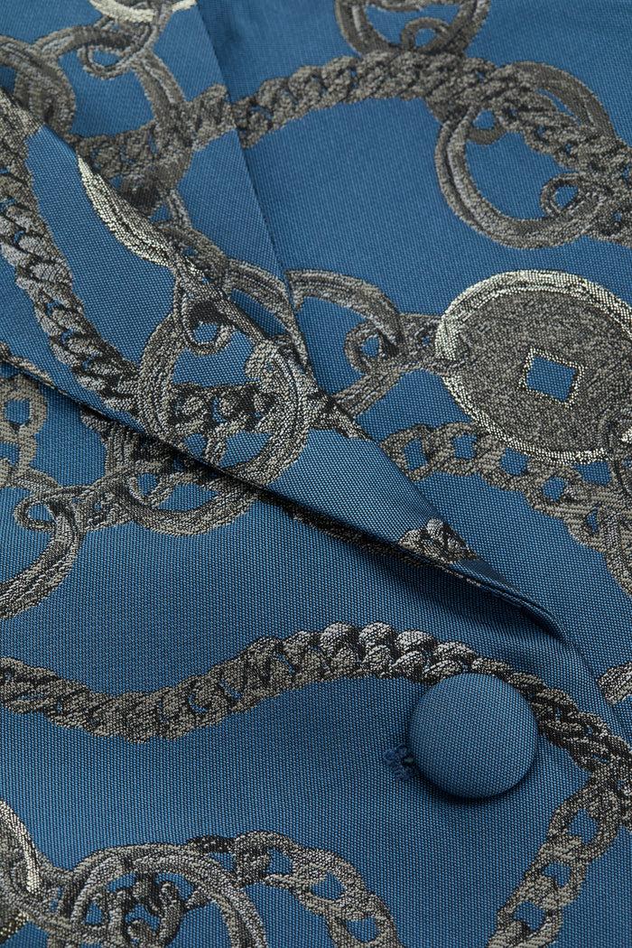 l'agence Blazer long Sheila en jacquard Blue Horizon/Silver Good Luck Chain