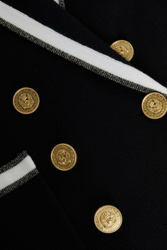 L'agence Blazer Oversize En Maille Kenji Black/White/Gold Lurex